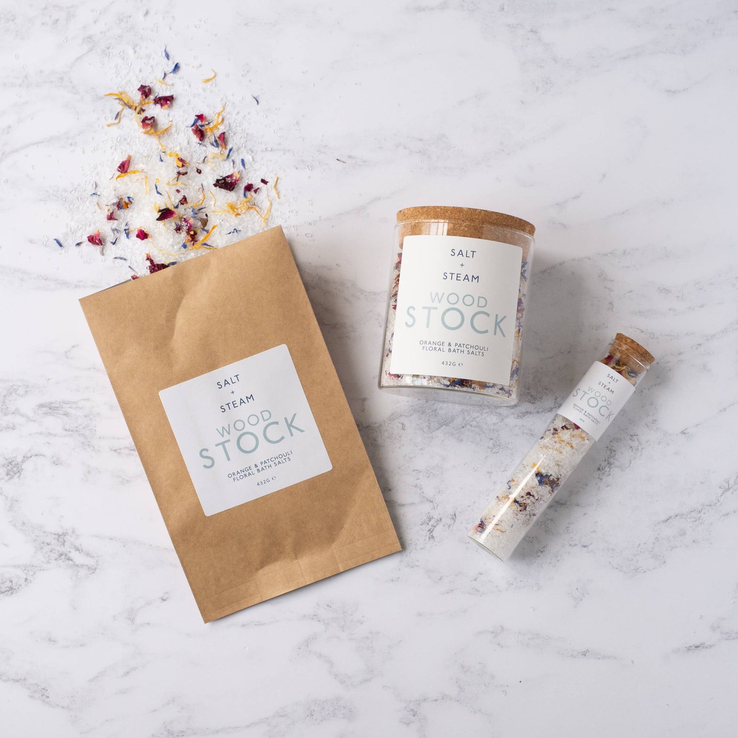 Woodstock - Orange, Patchouli & Petal Bath Salts 432g