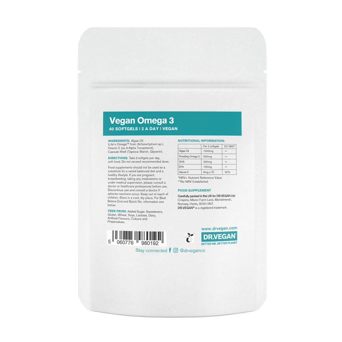 Vegan Omega 3 | 60 Softgels | 300mg EPA, 150mg DPA