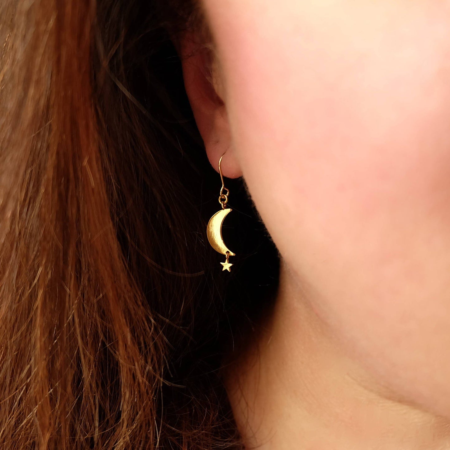 Moon Star Dangle Earrings