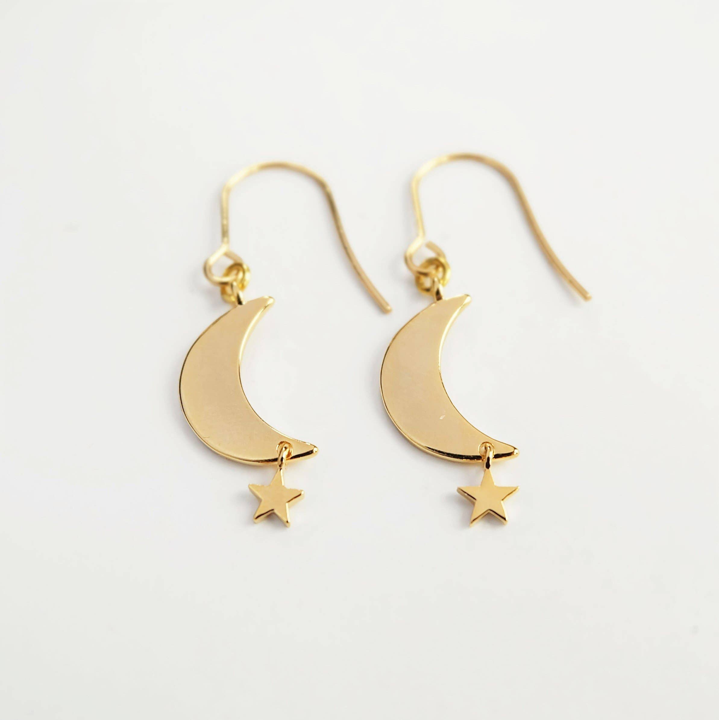 MOON Star Dangle Earrings