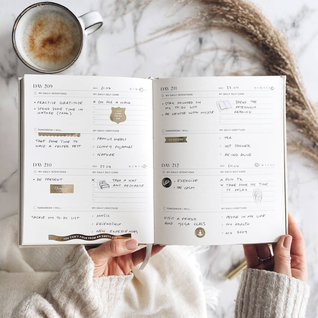 My Daily Self-Care - Gratitude& Reflection journal - Black