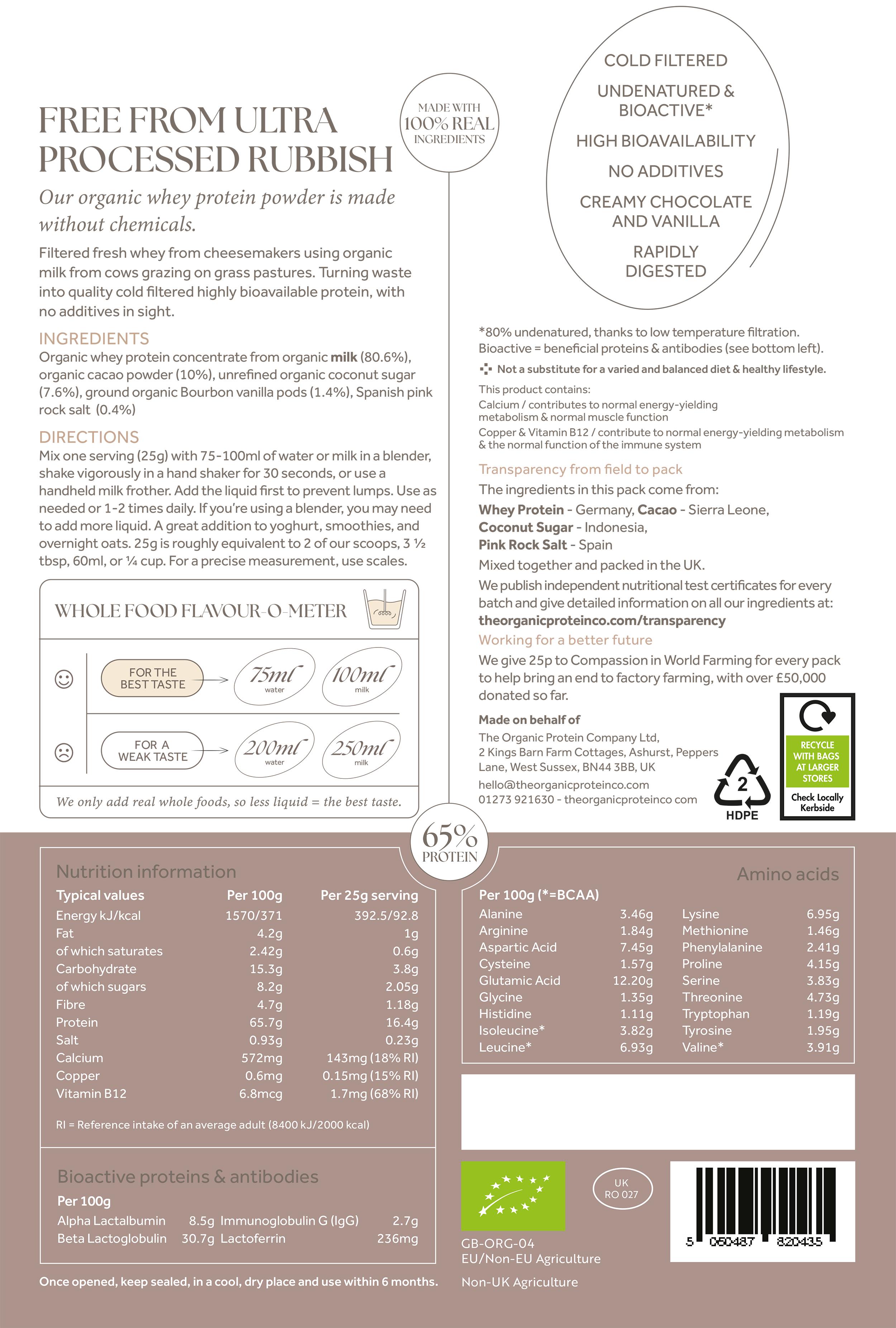 Organic Whey Protein - Cookies & Cream