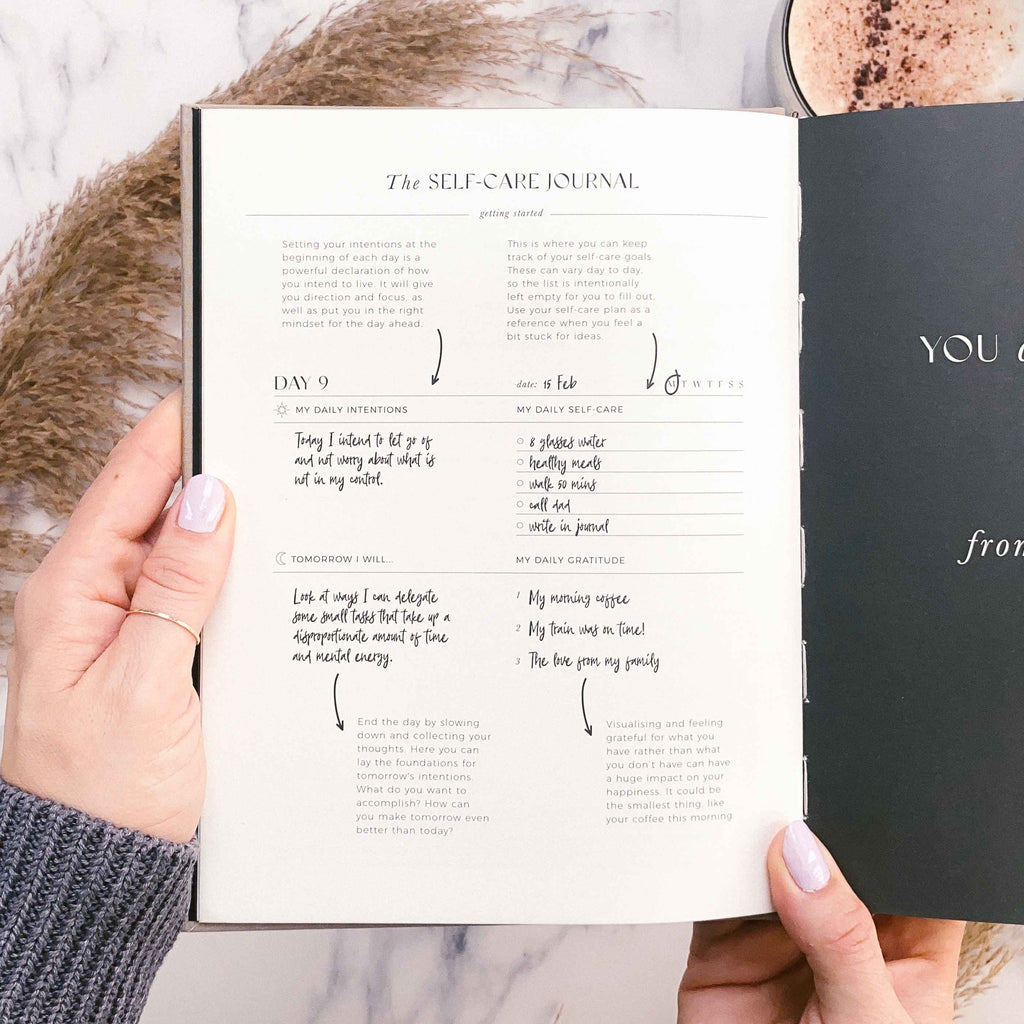 My Daily Self-Care - Gratitude& Reflection journal - Black