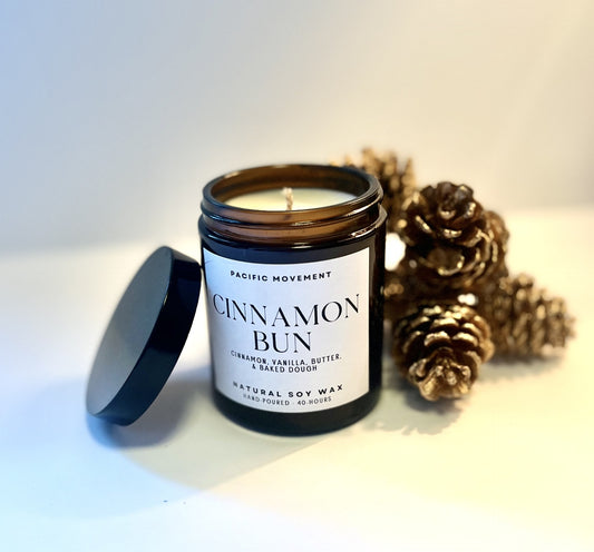 Pacific Movement Cinnamon Bun scented Soy Wax Candle