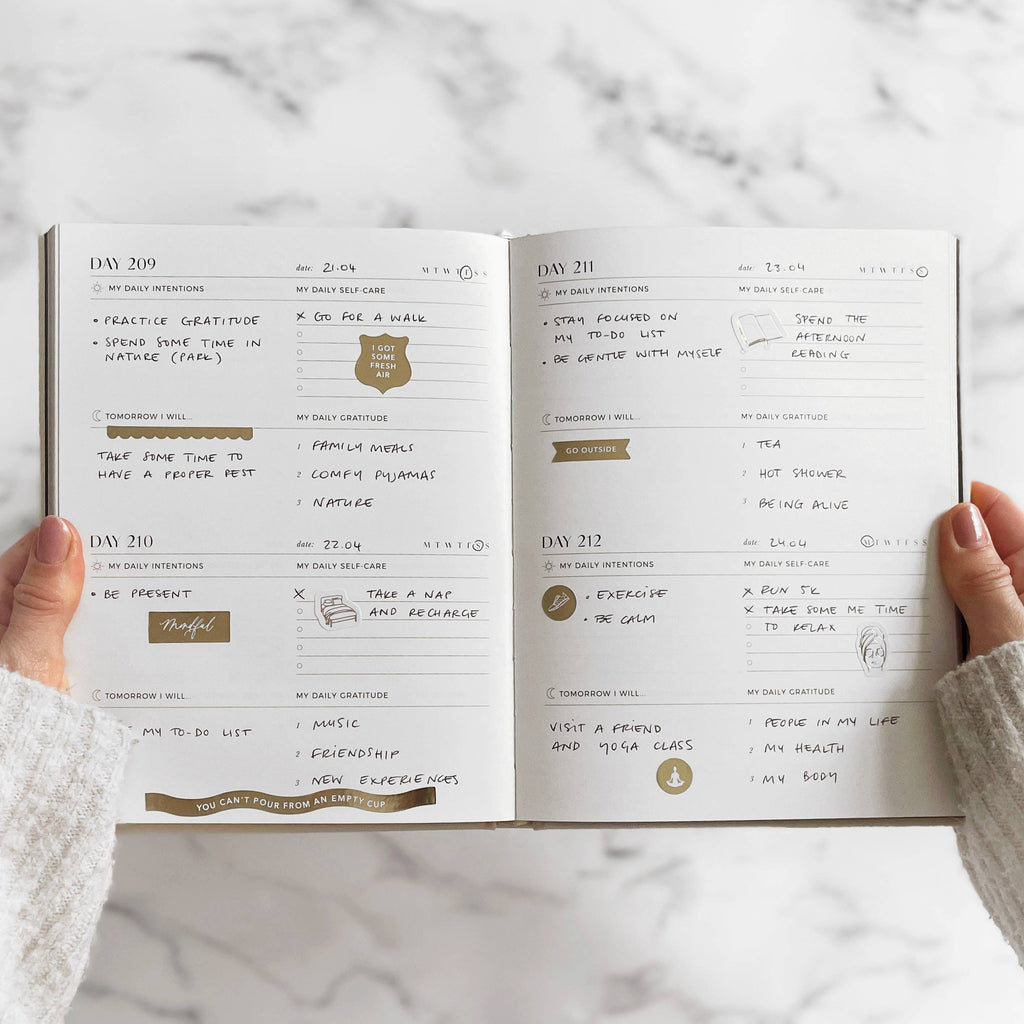 My Daily Self-Care - Gratitude& Reflection journal - Black