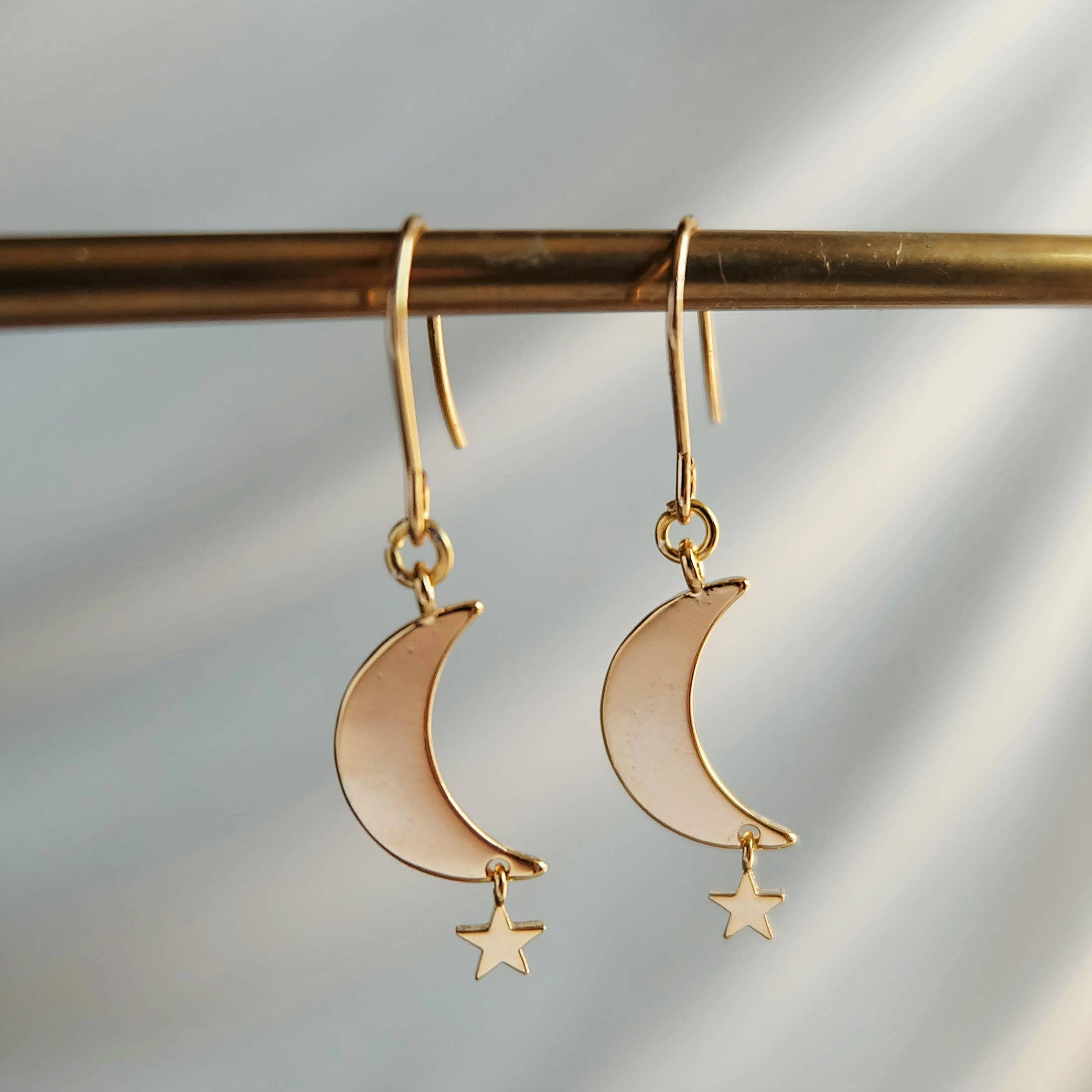 MOON Star Dangle Earrings